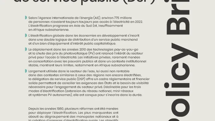 Universaliser et  accélérer l’accès aux  services de l’électricité  durant la décennie  grâce à la délégation  de service public